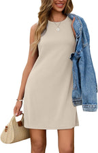 Sleeveless A-Line Summer Tank Dress Knee-Length