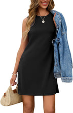 Sleeveless A-Line Summer Tank Dress Knee-Length