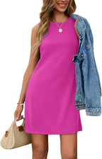 Sleeveless A-Line Summer Tank Dress Knee-Length